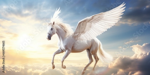 A white horse with wings. © MstHafija