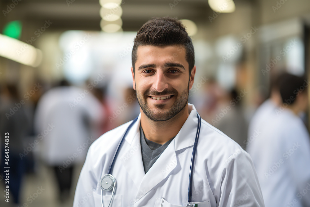 Portrait of a happy male doctor in the hospital Portrait of a happy male doctor in the hospital