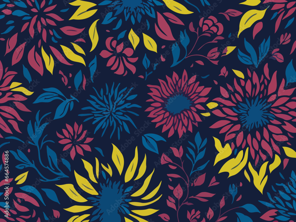 A mesmerizing display of abstract floral patterns created using vector graphics