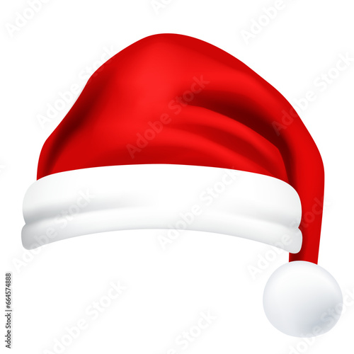 Santa Claus hat. Vector clipart isolated on white background.