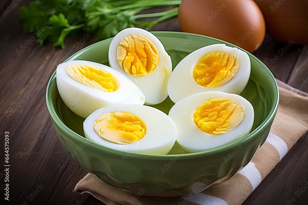 Boiled eggs in bowl. Boiled eggs in bowl.