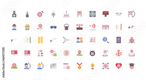 shooting range icon set
