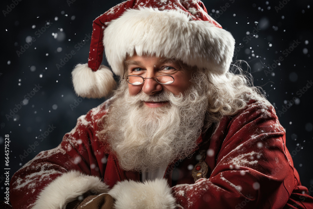 Festive Santa Portrait: Timeless Holiday Cheer. Generative AI Festive Santa Portrait: Timeless Holiday Cheer. Generative AI