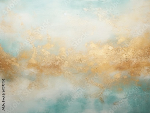 Golden Elegance: Abstract Wallpaper Featuring Intricate Turquoise and Gold Paint Textures, Ideal for Wall Art
