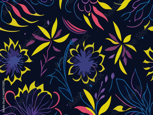 A mesmerizing display of abstract floral patterns created using vector graphics