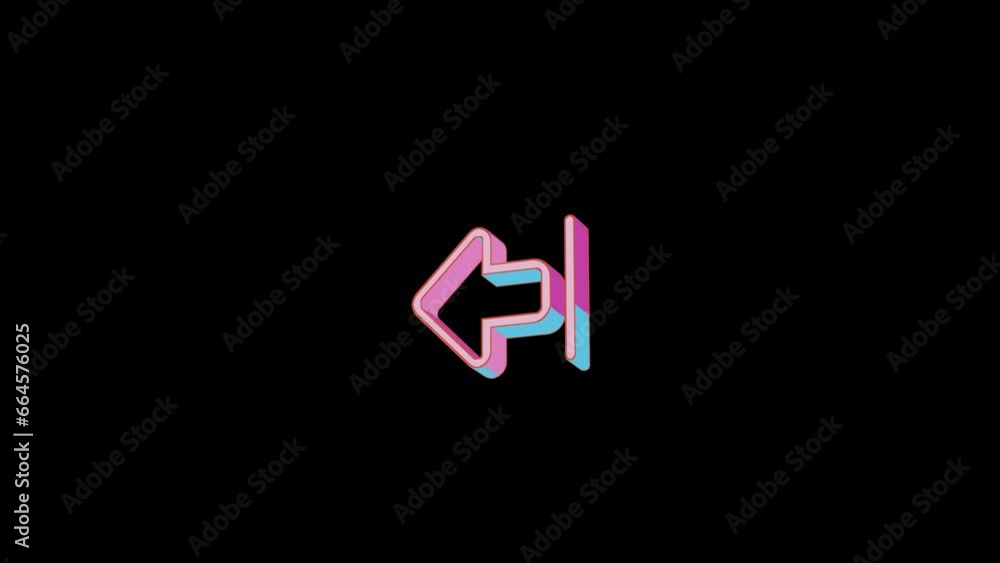 Bright arrow from right icon is jumping merrily. Retro style. Alpha channel black. Looped from frame 120 to 240, Alpha BW at the end Bright arrow from right icon is jumping merrily. Retro style. Alpha channel black. Looped from frame 120 to 240, Alpha BW at the end