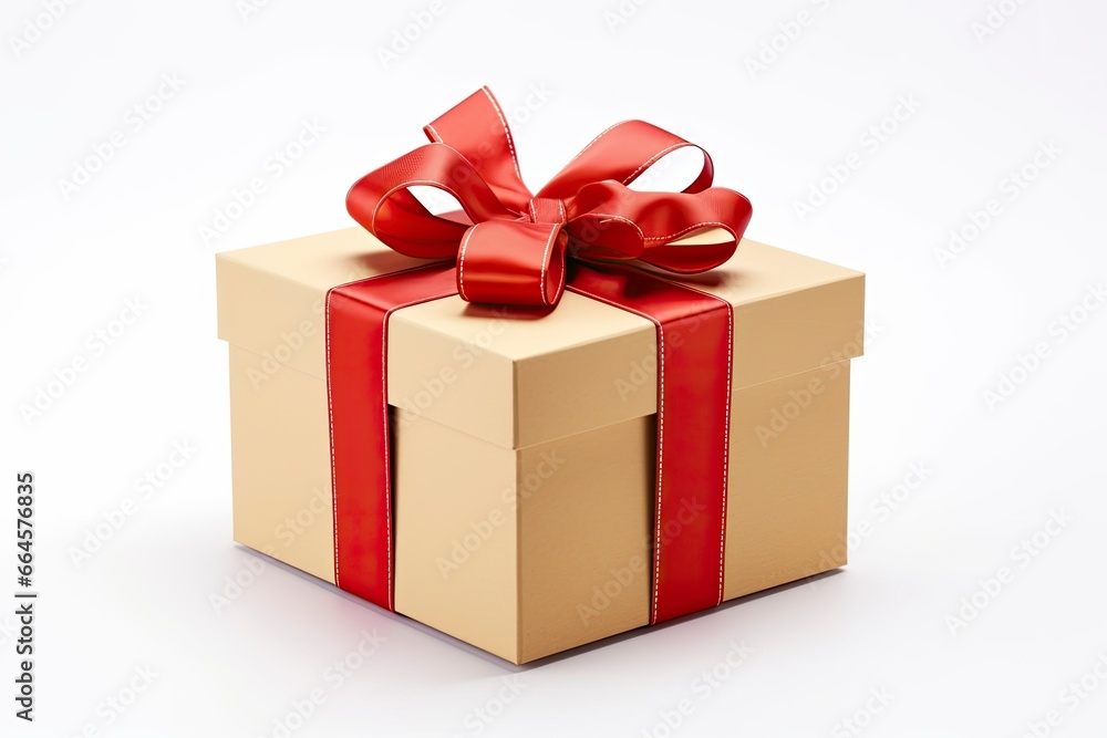 Gift box with red ribbon isolated on white background. Gift box with red ribbon isolated on white background.