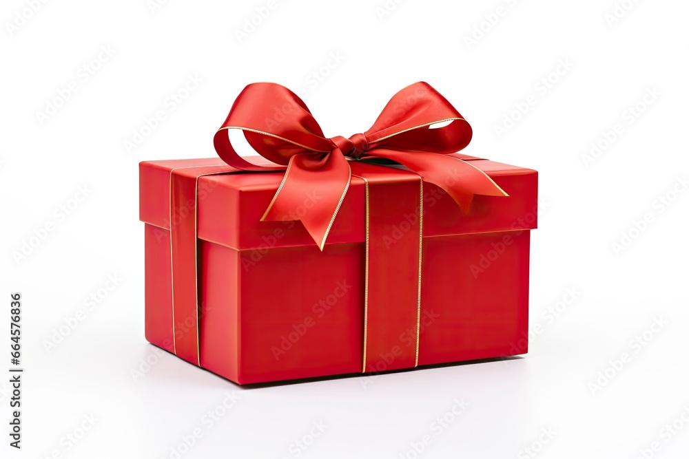 Gift box with red ribbon isolated on white background. Gift box with red ribbon isolated on white background.