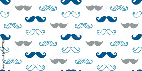 Retro mustache seamless pattern Vintage background