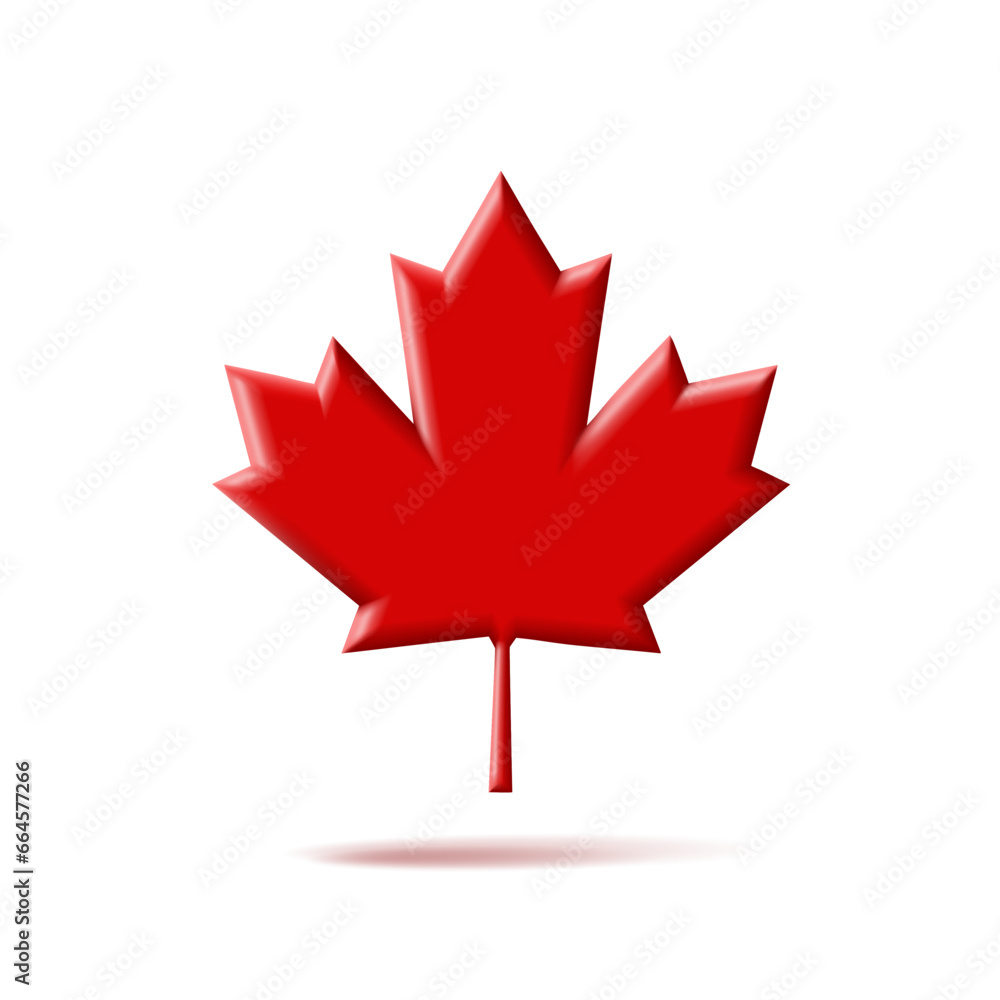 Maple leaf vector icon. Canada vector symbol red volume shape maple leaf clip art. Maple leaf vector icon. Canada vector symbol red volume shape maple leaf clip art.
