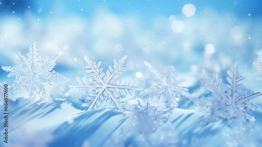 Snowflakes on blue bokeh background. Snowflakes on blue bokeh background.