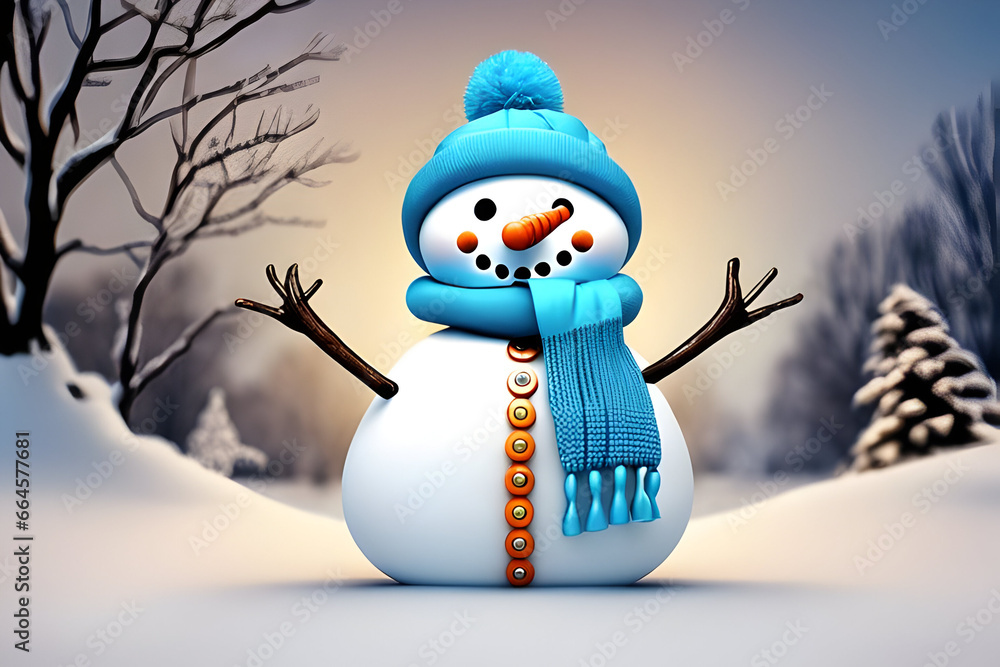 Obraz premium snowman on the snow