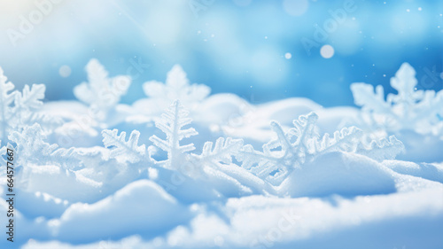 Winter background with snowflakes. Christmas and New Year background. © Alex