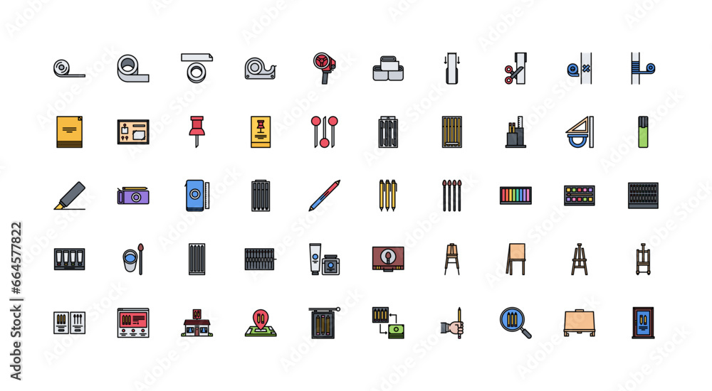 stationery icon set stationery icon set