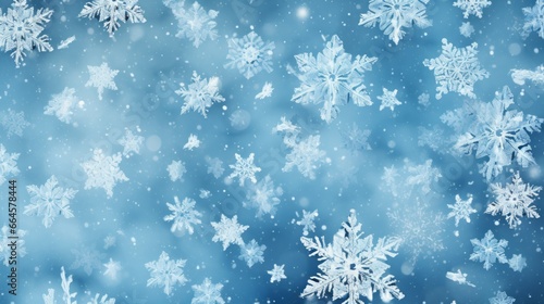 winter background made of snowflakes.