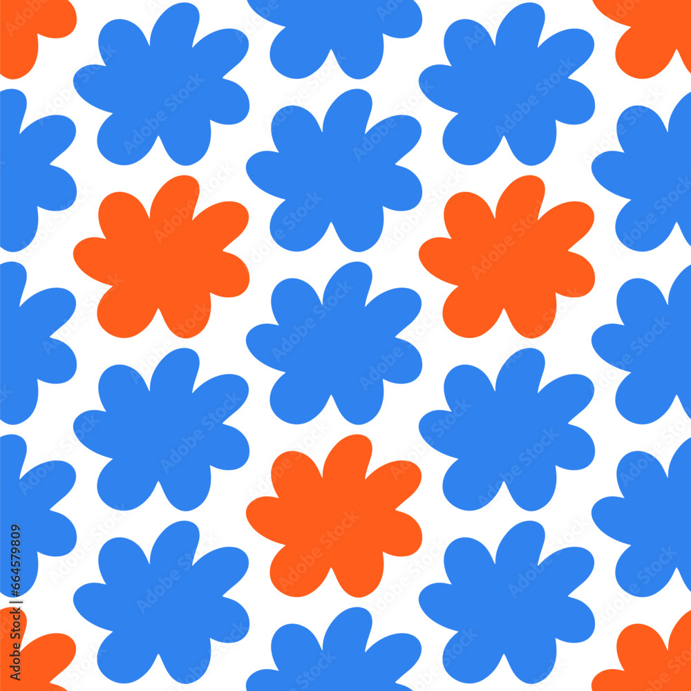 Obraz premium Hand Drawn Floral Seamless Pattern Modern Flowers 