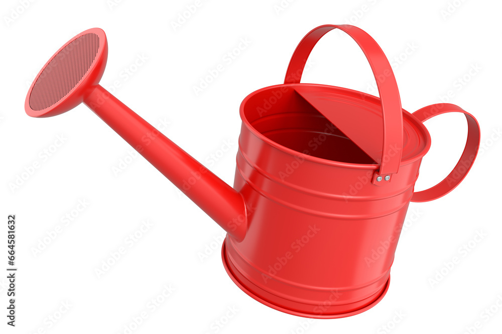 Watering can on white background. 3d render concept of gardening equipment tools Watering can on white background. 3d render concept of gardening equipment tools