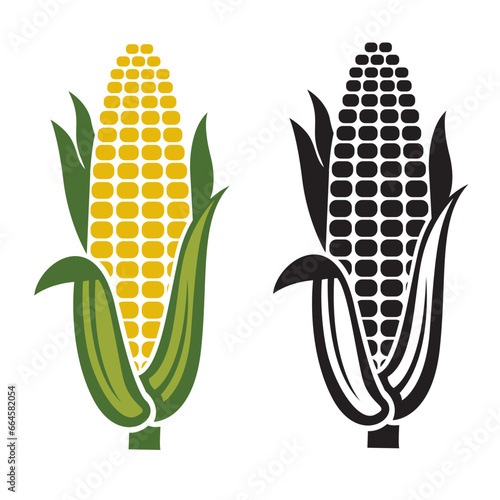corn cob icons isolated on white background