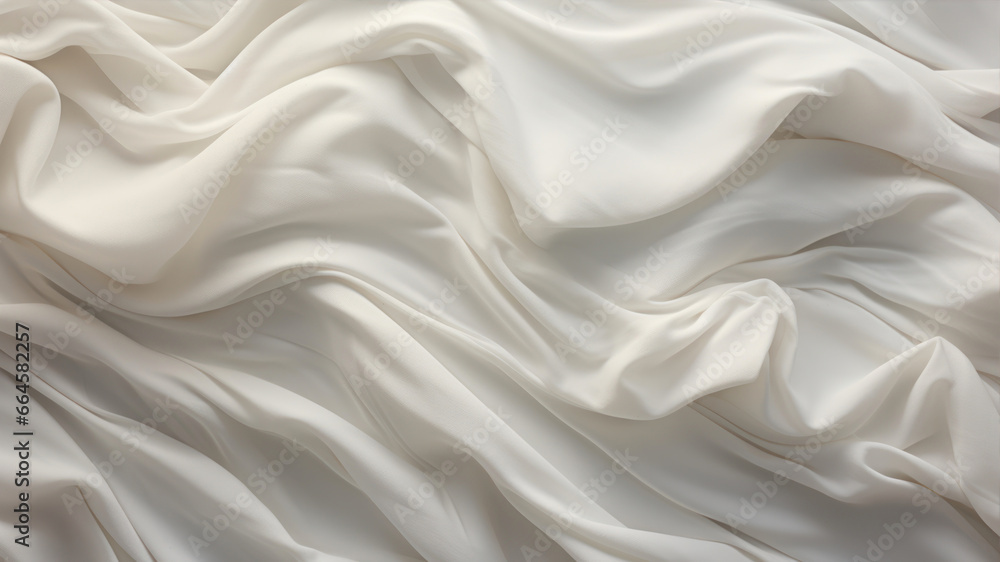 Closeup of rippled white satin fabric texture background. Closeup of rippled white satin fabric texture background.