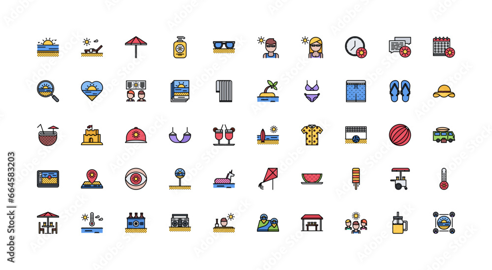 Fototapeta premium beach icon set