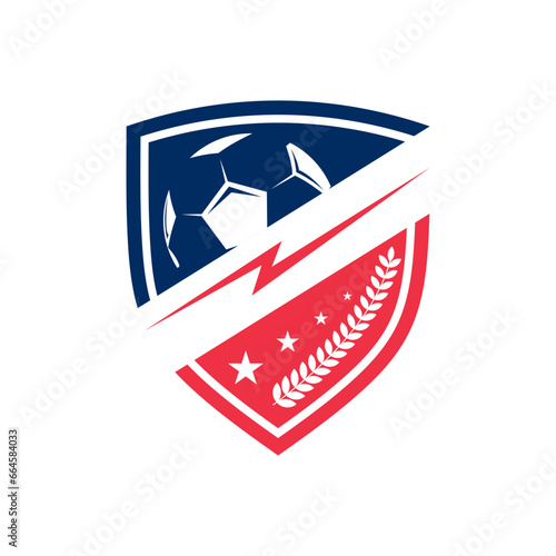 Soccer Football logo design vector illustration, football logo icon template