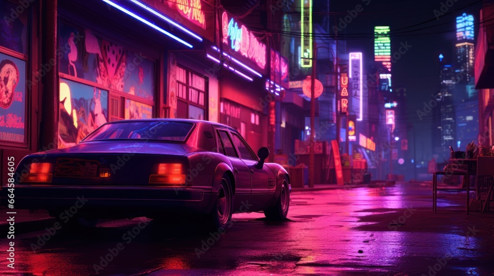 night city street. Generative AI