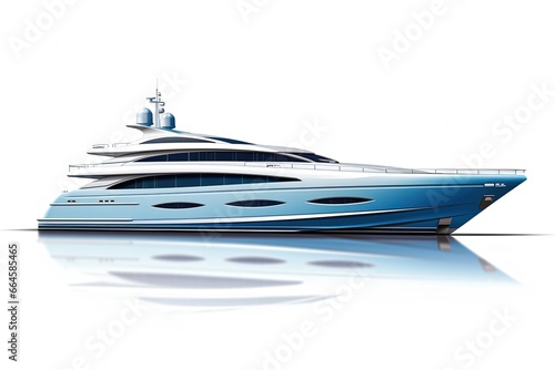 Luxury yacht isolated on white background. © Bargais