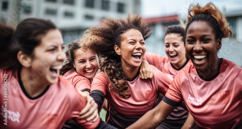 Triumphant Moments: Women’s Soccer Team in Joyful Celebration © Bartek