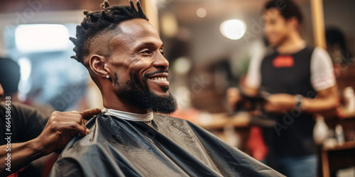 Black-Owned Barbershop: Customers Enjoying a Fresh Cut © Bartek