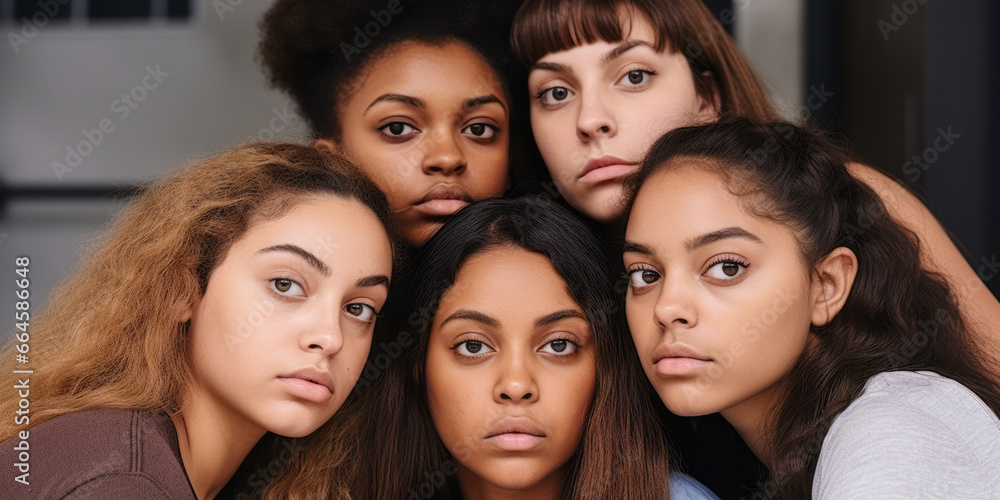 Portrait of Young Adult Women: A Tapestry of Racial Diversity