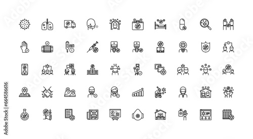 virus icon set