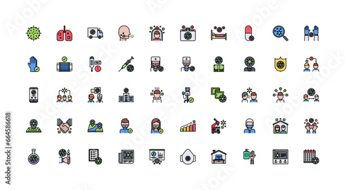 virus icon set