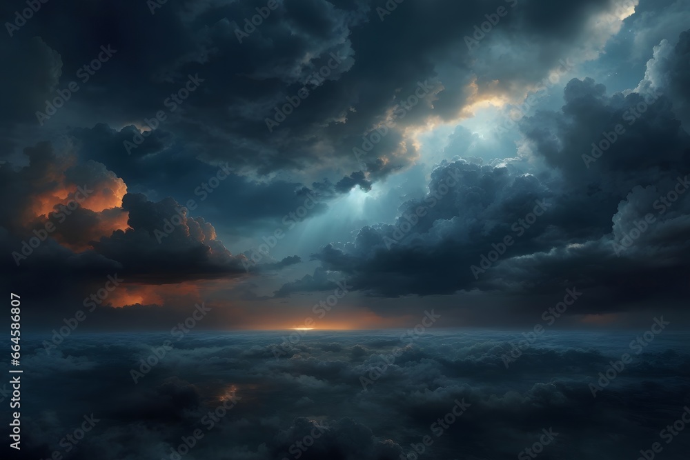 Celestial Dark Clouds background, Celestial Dark Clouds wallpaper, Generative Ai