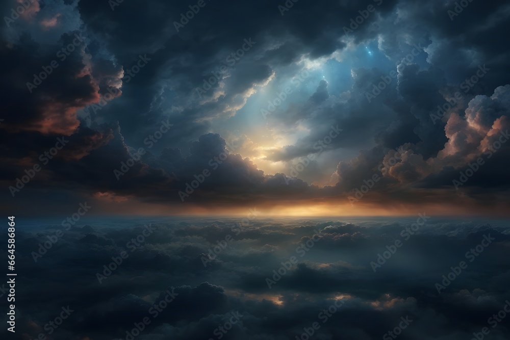Celestial Dark Clouds background, Celestial Dark Clouds wallpaper, Generative Ai