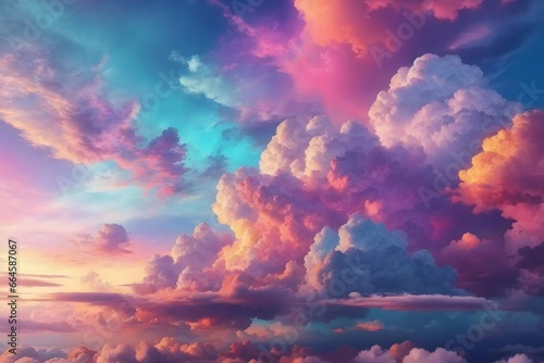 Colorfull Sky Clouds Backgrounds, Sky Clouds Backgrounds, Generative Ai