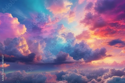 Colorfull Sky Clouds Backgrounds, Sky Clouds Backgrounds, Generative Ai