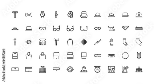 accessories icon set