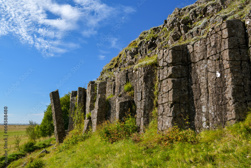 Basalt formations in Dverghamrar, Iceland