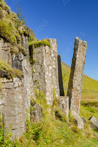 Basalt formations in Dverghamrar in Iceland