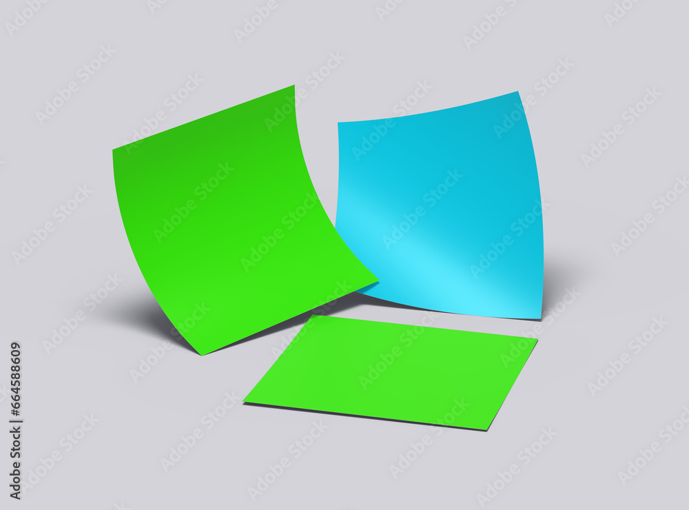 Editable 8x8 in square flyer mockup to present your design. 3d render Editable 8x8 in square flyer mockup to present your design. 3d render