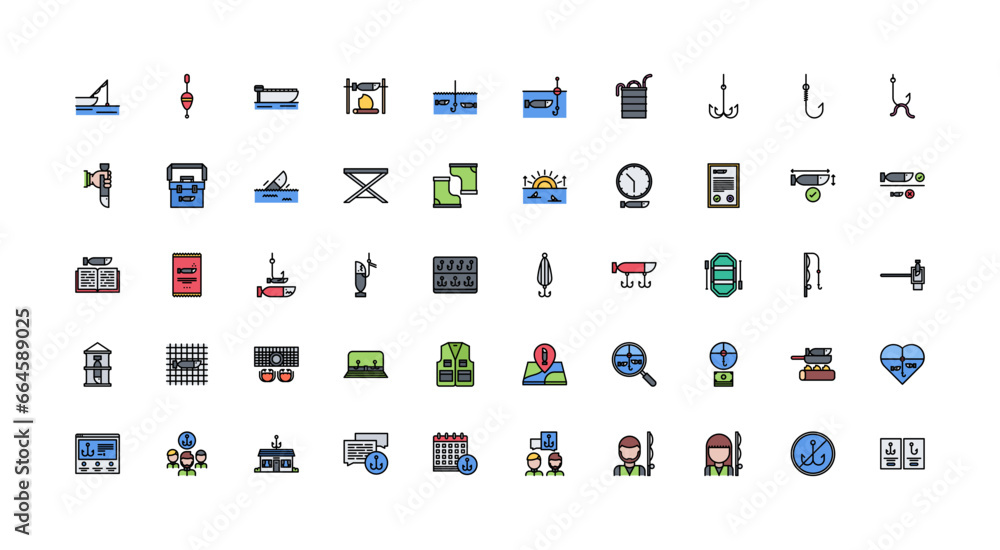fishing icon set fishing icon set