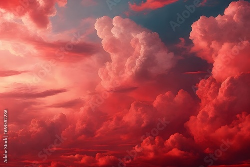 Red Clouds Background, Clouds Background, Generative Ai