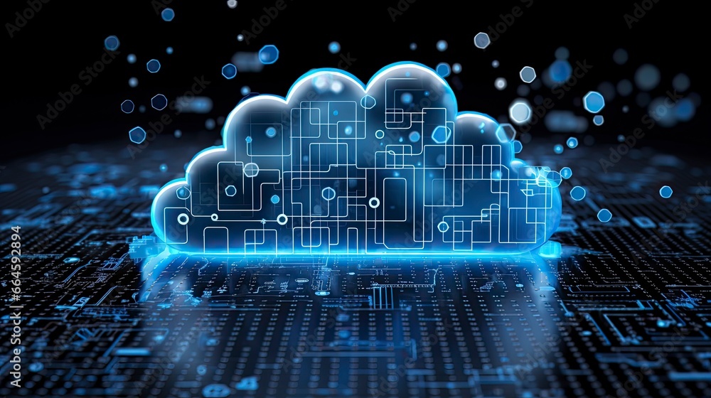 Abstract cloud computing technology concept.