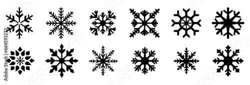 Snowflake Vector and Christmas Silhouette Icon: A Winter Snowflakes Icons and Snow Illustration Symbol Graphic - isolated on transparent background, png