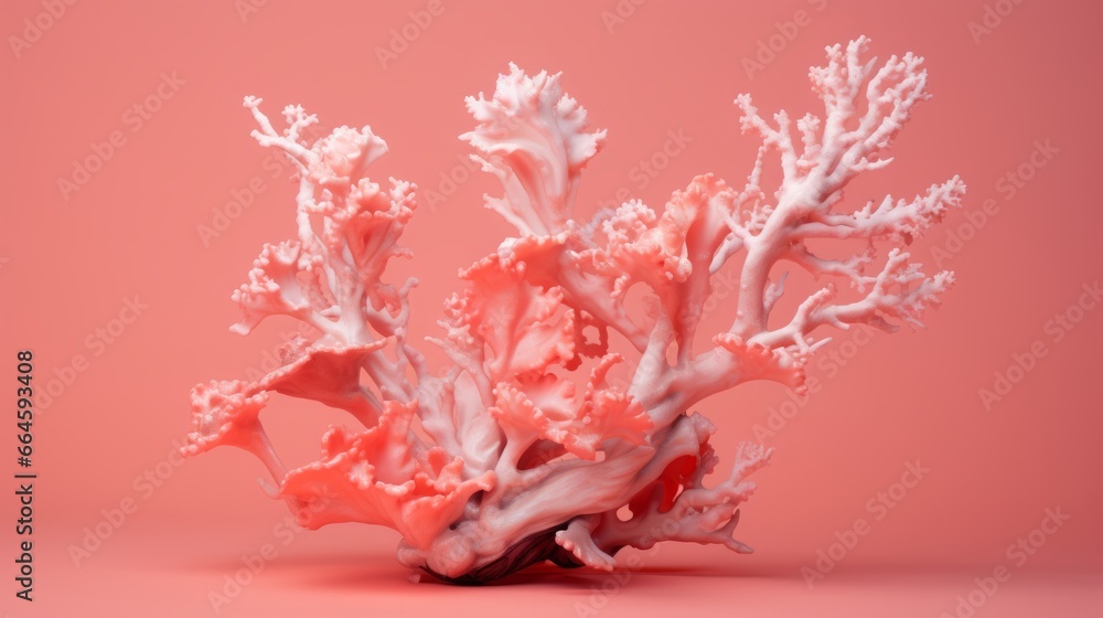 pink corals on a pink background. pink corals on a pink background.