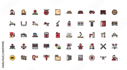 sawmill icon set