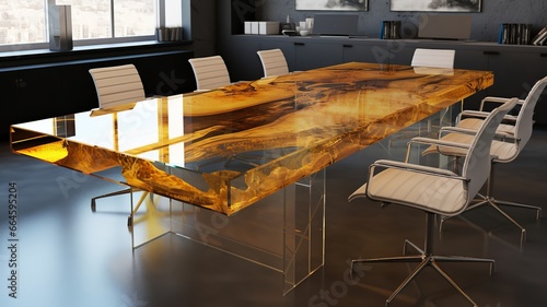 large modern, cool epoxy resin table