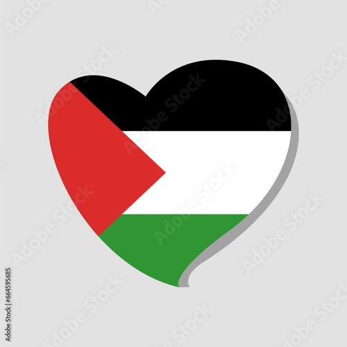 Free Download Palestine national flag with heart shape vector icon. Save Palestine. Support Palestine. - GFXLoad