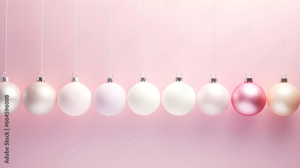 Three Christmas balls hanging in the air, minimal background. Three Christmas balls hanging in the air, minimal background.