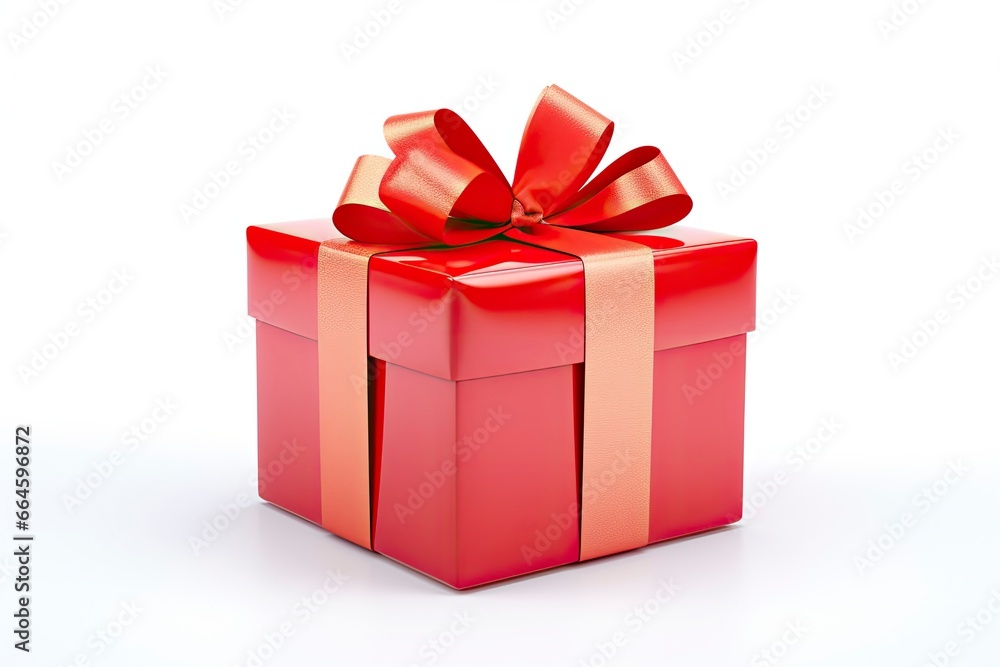 Gift box with red ribbon isolated on white background. Gift box with red ribbon isolated on white background.